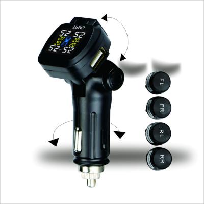 China 2020 TPMS Tire Pressure Monitoring System Cigarette Lighter with USB Charging Car TPCMU-E for sale