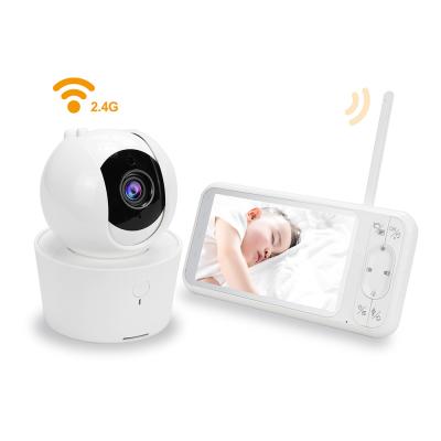 China 2021 PAN-TILT Hot Sale 5 Inch Large Screen 1080P Night Vision 360 Rotating Baby Monitor for sale