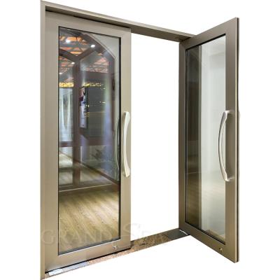 China Modern Luxury Heavy Duty Aluminum Glass Swing Door Balcony Entry Door for sale