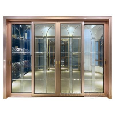 China Sliding Single Aluminum Sliding Glass Door System Soundproof Interior Sliding Door Room Dividers for sale