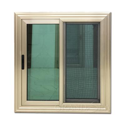 China Folding Screen 48 x 48 Sliding Window Upvc Reception Panel PVC 3 Lanes Glass Triple Sliding Window for sale