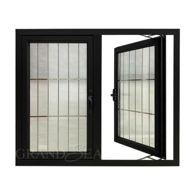 China Best Price Double Screen Folding Casement Glass Window Double Inside Stainless Steel Grille for sale