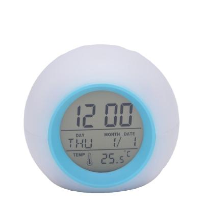 China Creative Spherical Calendars Colorful Luminous Natural Healthy Alarm Clock Around Perpetual Calendar Bedside Alarm Clock for sale