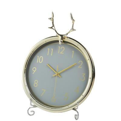 China Deer Antique Simple Master Living Room Wall Clock Modern Style Fashion Mute Quartz Clock for sale