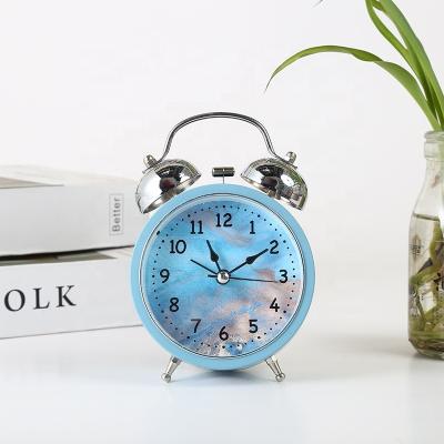 China Minimalist Series Edge Series Silver Jade Bell Beat Iron Silent Alarm Clock for sale