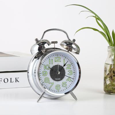 China Antique Style 4 Inch Plating Round Double Bell Alarm Desk Clock Made In China for sale