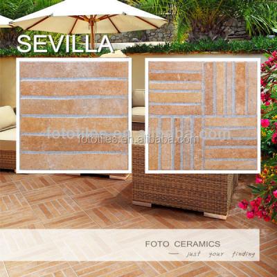 China Rustic Tiles Anti Slip 33x33 Glazed Brick Design Balcony Floor Tiles for sale