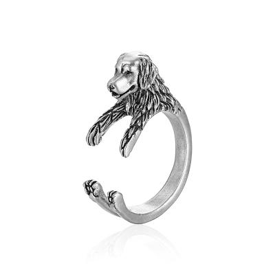 China Antique Style 316 Cute Cute Stainless Steel Ring Mens Womens Dog Shape Rings, Oxidized Vintatge Jewelry, OEM/ODM for sale