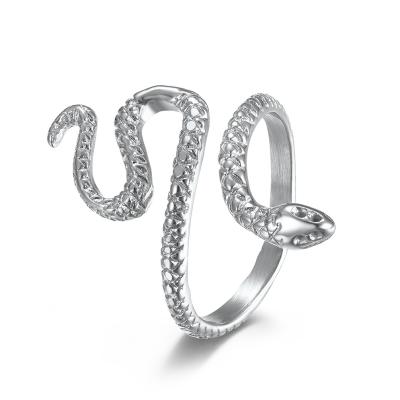 China Punk Punk Designs 316 Stainless Steel Snake Ring Womens Cocktail Party Finger Ring, Custom Logo, OEM/ODM for sale