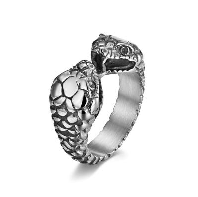 China Punk Punk Designs Snake Ring Womens Cocktail Party Ring, Custom Logo, 316 Stainless Steel OEM/ODM for sale