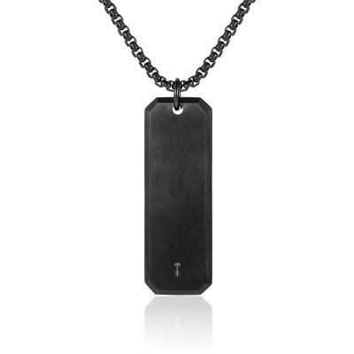 China Trendy Trendy Mens Jewelry 316 Stainless Steel Stylish Dog Tags Necklace Arrow Pendant, Oxidized Silver Color, OEM/ODM for sale