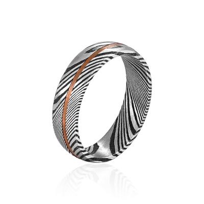 China FASHIONABLE Stylish Designs Damascus Ring Mens Engagement Wedding Bands Steel, Custom Logo, OEM/ODM for sale