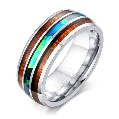 China FASHIONABLE Design Men's Fashion Tungsten Carbide Ring Stylish Man Wedding Bands, Shell Inlay, Custom Logo, OEM/ODM for sale