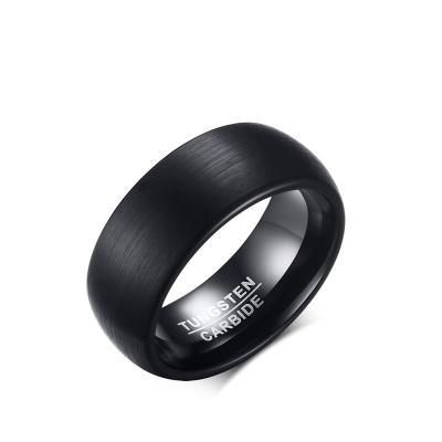 China FASHIONABLE Design Mens Fashion Tungsten Carbide Ring Stylish Man Wedding Band Black Ring, Custom Logo, OEM/ODM for sale