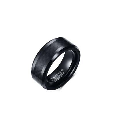 China Factory TRENDY Designs Shape Black Tungsten Carbide Ring Stylish Man Wedding Band Ring, Custom Logo, OEM/ODM for sale