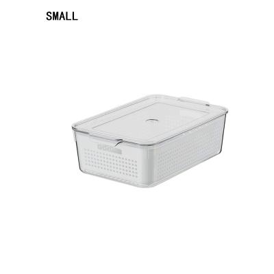 China Hot Selling Eco-friendly Plastic Food Organization Storage Vegetable Drain Baskets Freshness Preservation With Lid for sale