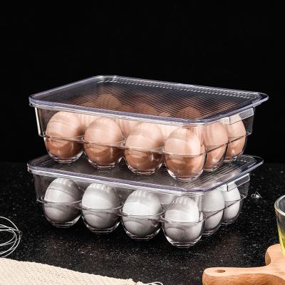 China Multi-Layer Stackable Storage Fresh Plastic Shockproof Rack Box Shelf Household Freshness Preservation Egg Box Refrigerator Storage Box for sale