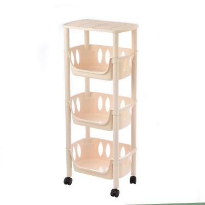 China Kitchen Organization Multi-Layer Sustainable Wheeled Storage 3 Tier Kitchen Storage Shelf Racks for sale