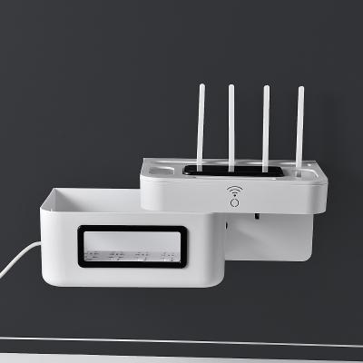 China 2022 New Style Viable Wall Hanging Wifi Router Wireless Organizer Box Storage Plastic With Lid for sale