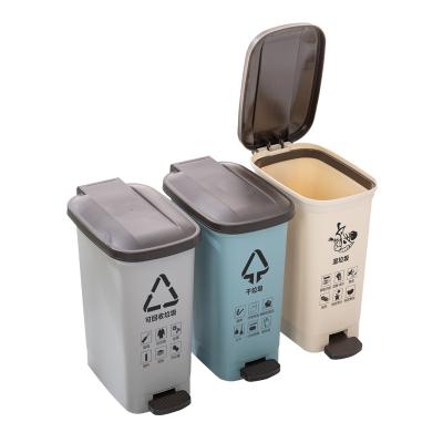 China Best Viable Hot Selling Semi-automatic Plastic Foot Pedal Dust Bin With Simple Design for sale