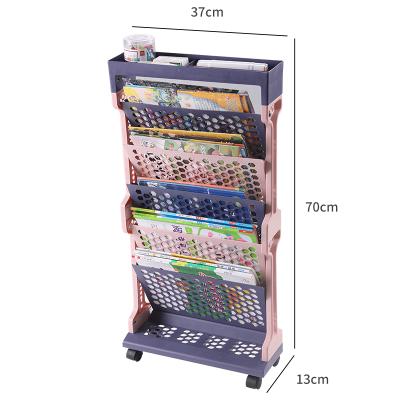 China Viable Portable Various Styles Can Be Folded Student Book Storage Rack With Casters for sale