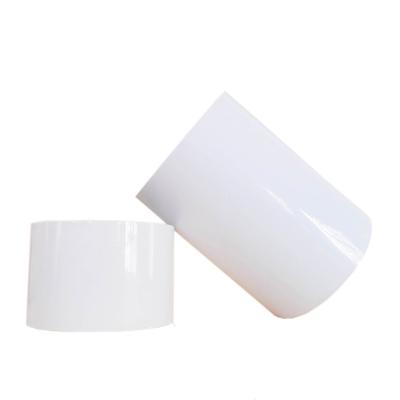 China Material 50 Transparent Oil Based Glue 62g Self Adhesive Waterproof BOPP Sticker 1070mm Jumbo Roll White for sale