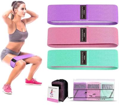 China Bande de resistance MUTIGA 3in1 Anti Slip Stretch Bands Fitness Loop Bands set 3 Levels Fabric Resistance Hip Bands Set for sale