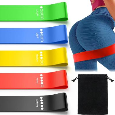 China Gym Fitness Workout Bands MUTIGA Custom Logo 5 Piece Hip Resistance Elastic Bands Kit Loop Resistance Bands for sale