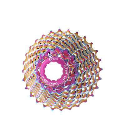 China Ultralight 11-28T XTOS Colorful STEEL Bicycle Cassette 9 Speeds For Road Bike Flywheel Road Bike Cassette for sale