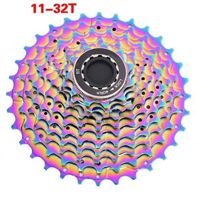 China XTOS Cassette Road Bike Flywheel 11 Speed ​​Rainbow 11-42T Rainbow Cassette Ultralight Road Bike Cassette Let Go for sale