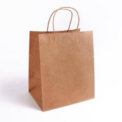 China Recycled Materials China Supplier Custom Brown Kraft Paper Bags Logo With Rope Handle Custom Logo Paper Bag for sale