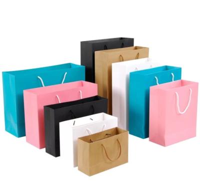 China Recycled pure simple materials color clothing paper bag printing packaging bag gift bags custom logo customized for sale