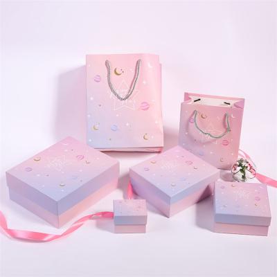 China Custom Small Paper Cardboard Small Cardboard Jewerly Jewerly Packaging Jewelery Box and Earing Pouch Drawer Rose Paper Pink for sale