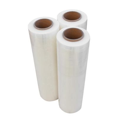 China Moisture-proof Package Polyethylene Factory Pallet Wrap Stretch Film Roll Hand PE Transparent Stretch Film for sale