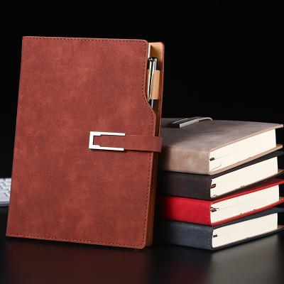 China Customized 2022 A5 Agenda Planner Notebook Hardcover PU Leather Diary By Limit Notebook With Pen Holder for sale