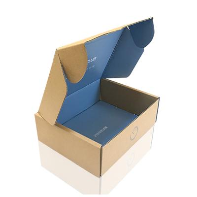 China Reused Custom Flat Monthly Foldable Logo Subscription Packaging Ad Cosmetic Box Hinged Lid Corrugated Materials for sale