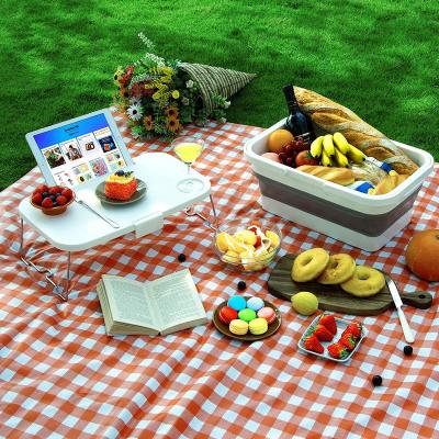 China 2022 New Design Large Folding Picnic Table Basket Waterproof Folding Picnic Baskets With Lid Multifunctional for sale