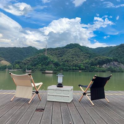 China 2022 DIY Minimalist Beech Beach Hut Chair Folding Chair Camping Outdoor Canvas Canvas Wooden Beach Chairs for sale