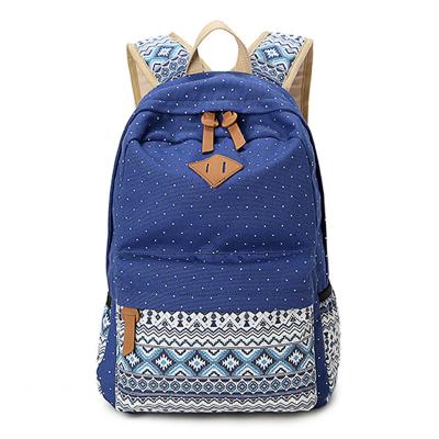 China Waterproof Customizable Canvas Bag Kids School Bag Kids Natural Fashion Print Canvas Backpack Women for sale