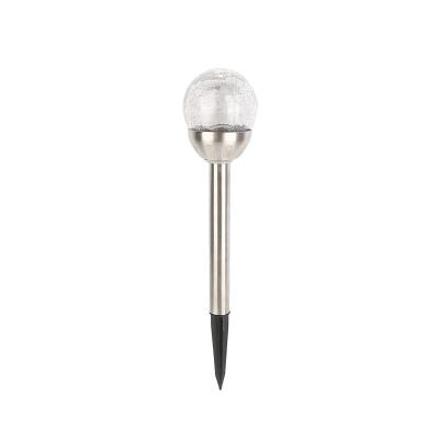 China Outdoor Garden YardPath Floor 6cm8cm Stainless Steel Slit Lamp Round Ball Lawn Lamp Glass Ball Crack Glass Ball Crack Lights Solar Fence Solar Lights for sale