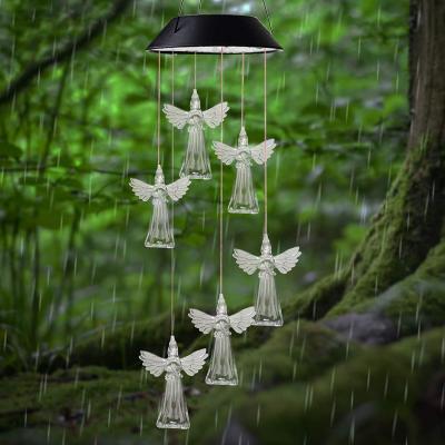 China Post Solar Memorial Angel Wind Chimes For Mom Best Work Gifts, Solar Color Changing Waterproof Wind Chimes Birthday Gifts For Mom for sale