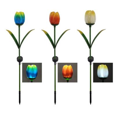 China Cheap Solar Tulip Solar Stake Light Garden Flower Stake Light Solar Light For Outdoor for sale