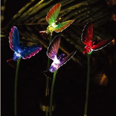 China Cheap Solar Garden Light Solar Light Stake Hummingbird Garden Fiber Solar Light For Outdoor for sale