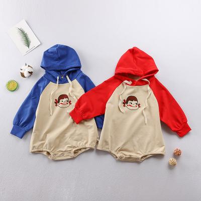 China Korean Casual The Same Style Baby Autumn Clothing Boys And Girls Cute Hooded Sweater Overalls Casual Romper Fashion for sale