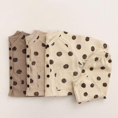 China Autumn Suit Ins Baby Children's Smart Casual Children's ClothesBabies Baby Autumn And Winter Clothes Cardigan With Dots Suit Cotton for sale