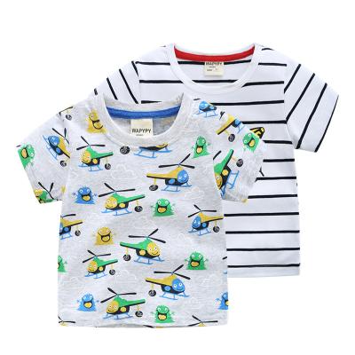 China Summer new anti-shrink boy's short-sleeved T-shirt baby's top cartoon printed children's clothing hot sale for sale