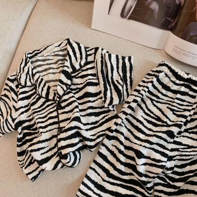 China Fashion straight two-piece baby zebra stripe suit boys and girls summer smart casual children's suit new for sale