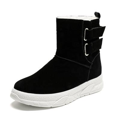 China Men's Winter Snow Boots Warm Fur Striped Fashion Shoes Flat Slip On Outdoor Rise Daily Wear Tall Ankle Boots JD-8206 for sale