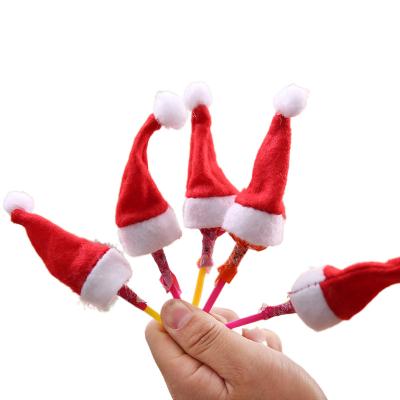 China Decorative Nonwoven Fabric Christmas Decorations Sublimation Red Mini Santa Hats Classic Christmas Centerpiece for sale