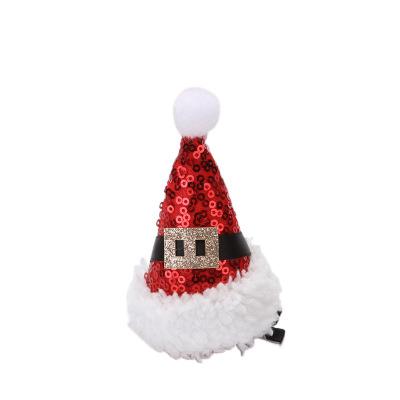 China Fabric Christmas Decorations Star Christmas Red Hairpin Christmas Duck Beak Headdress Small Hat Dress Mini Village Decoration for sale